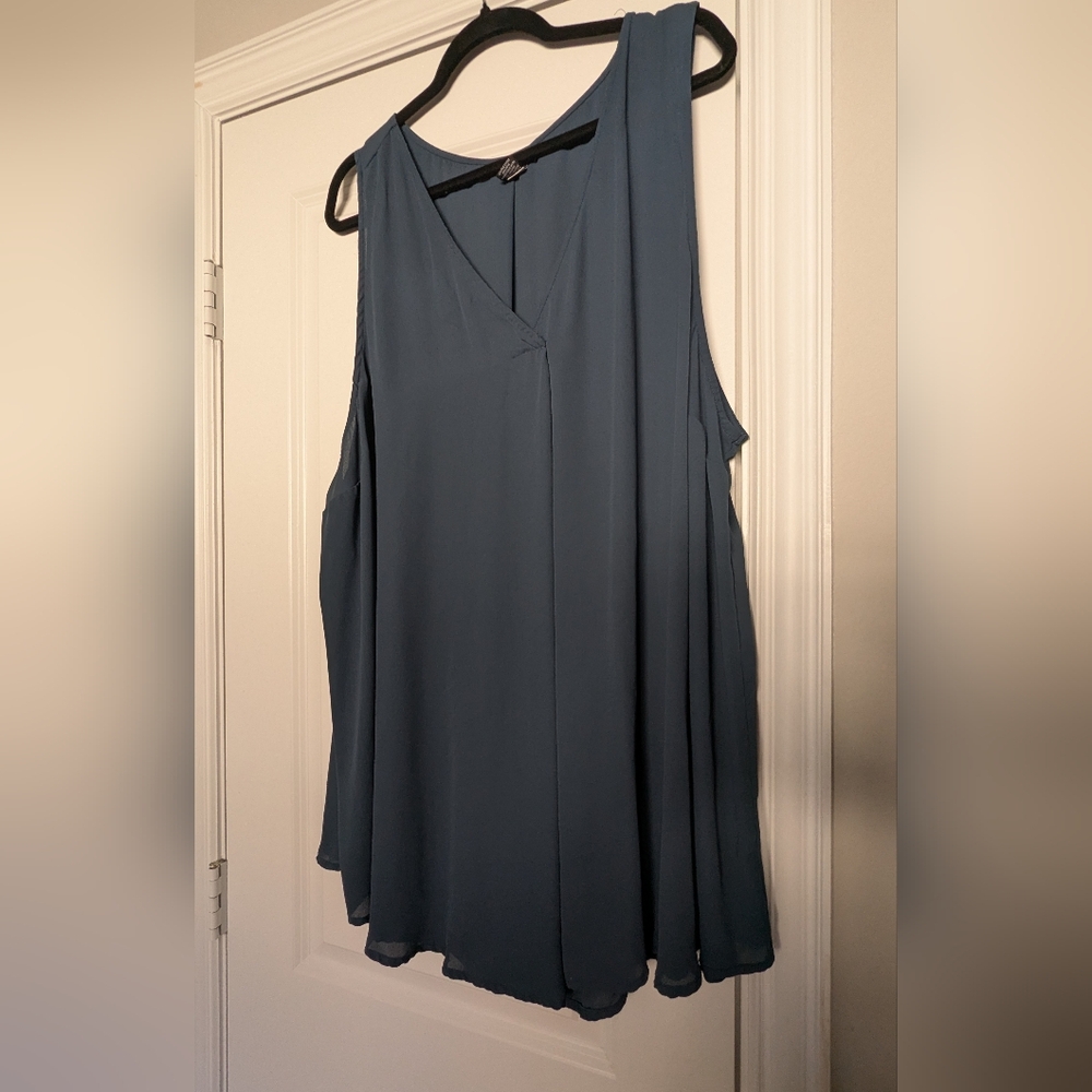 torrid Slate Blue V-Neck Swing Tank Top